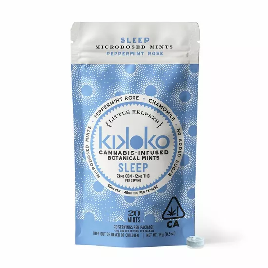 Kikoko Little Helpers Sleep Mints, small cylinder tin 20 count