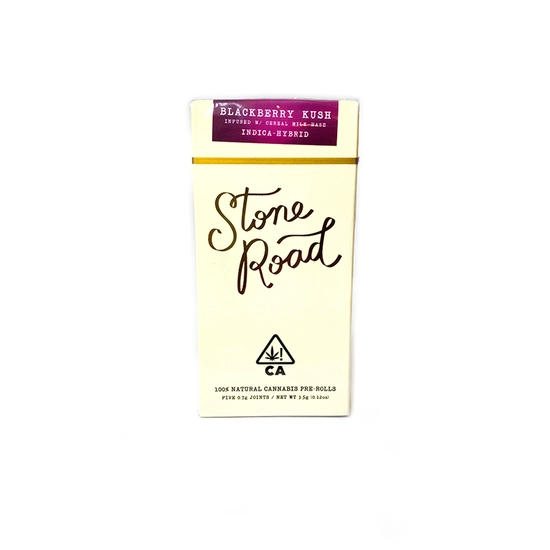 Stone Road - Blackberry Kush (SH) Hash Infused Pre-Rolls (5 Pack - 1/8 oz) 