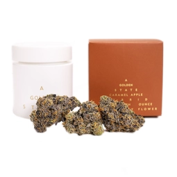 A Golden State Caramel Apple Eighth Box, Jar, and Nugs