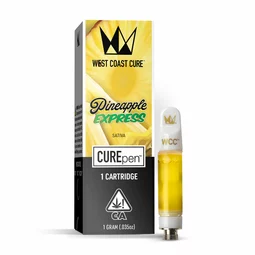 west coast cure pineapple express thc cartridge for weed delivery in los angeles
