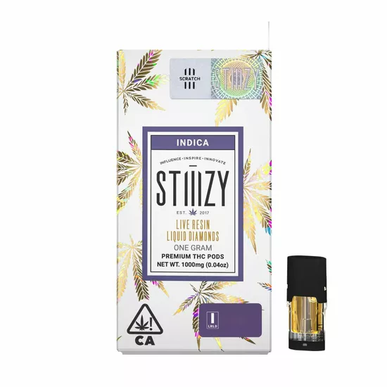 Stiiizy - Indica - Live Resin Liquid Diamonds - 1 Gram Pod - weed delivery in los angeles