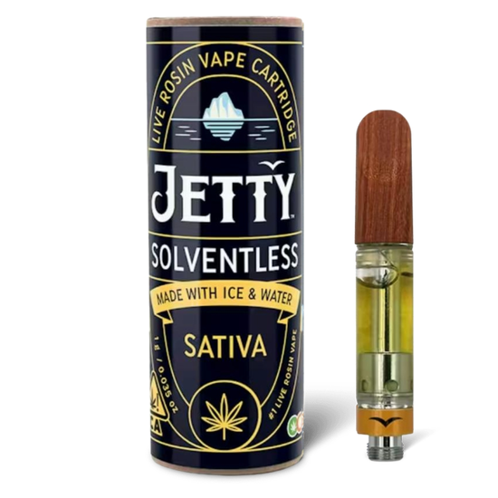 Jetty Extracts Tropicana Cookies - Solventless Cartridge and cylindrical nautical themed packaging