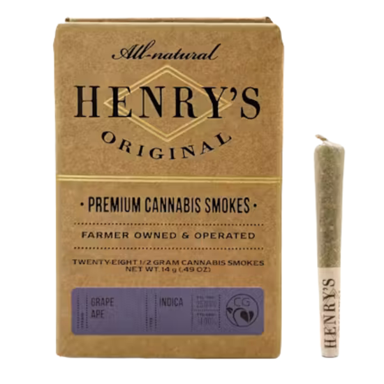 Henry's Original - Grape Ape - Pre-Rolls -28 Pack - Weed Delivery in Los Angeles